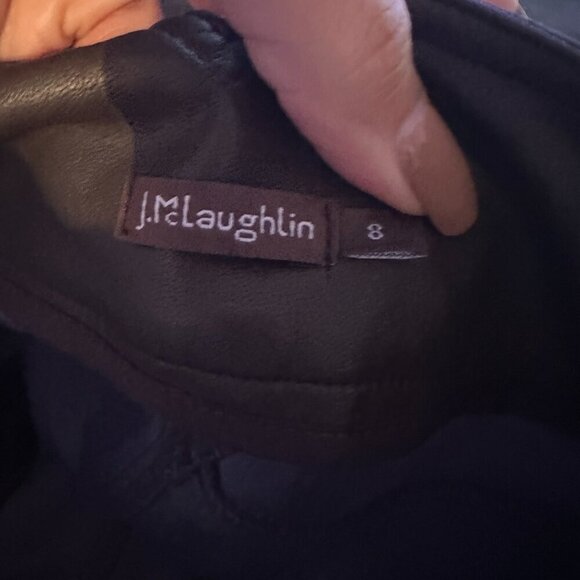 J.Mclaughlin Faux Leather Button Pant Brown size 8 - Picture 3 of 6